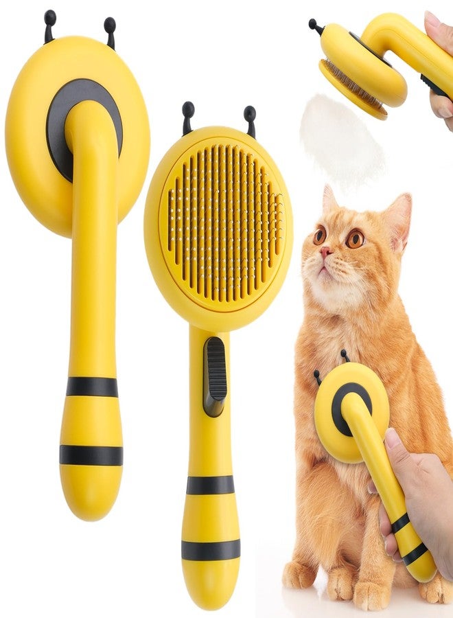 ZIBUYU® Dog and Cat Grooming Brush Slicker Hair Comb Honey Bee Design, Pet Hair Shedding Brush for Dogs & Cats with Massage Function, Easy Clean Button, Comfortable Grip Stainless Steel Bristles - Image 1